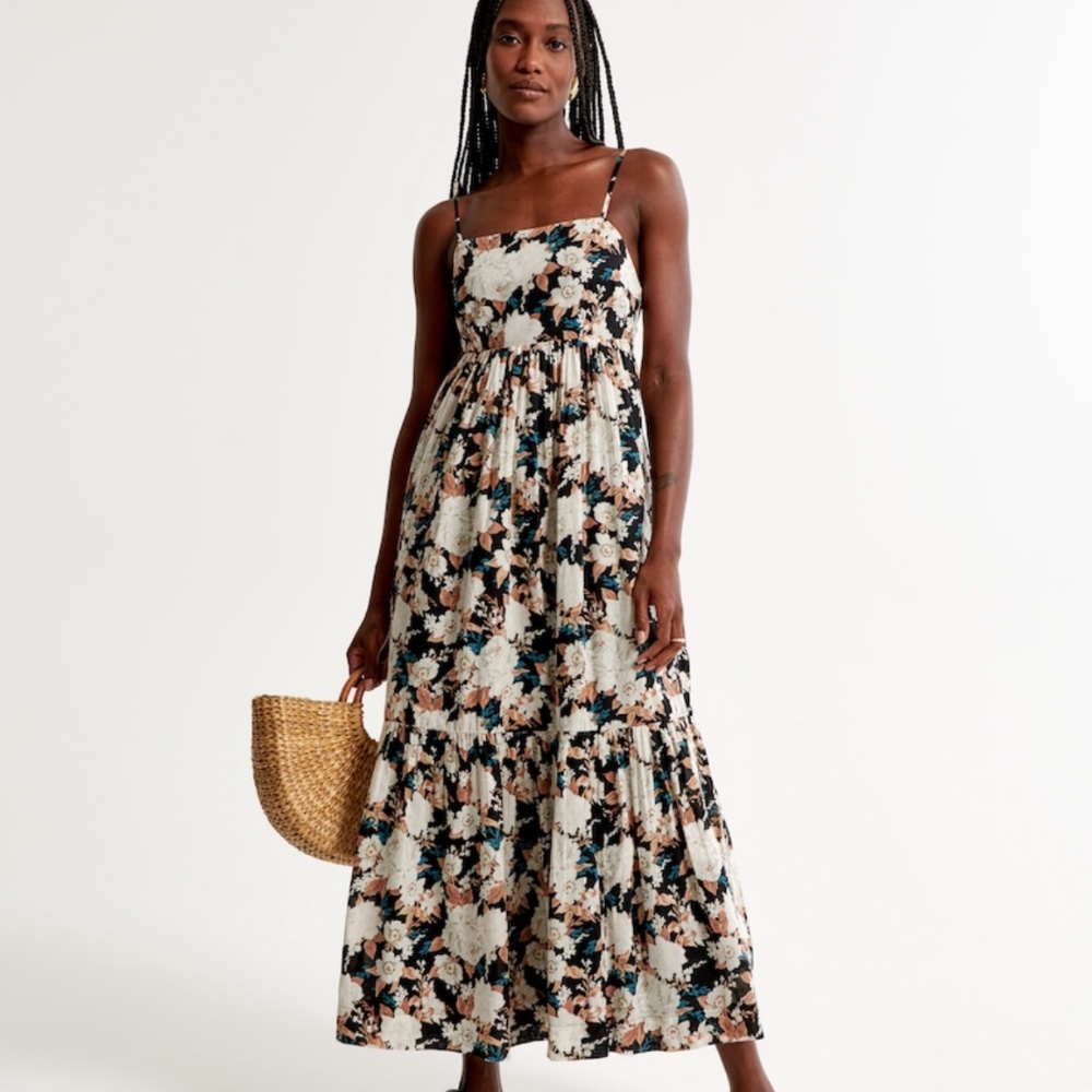 Abercrombie & Fitch Low Back Babydoll Maxi dress size M
